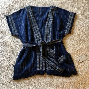 Woven Kimono-style Top